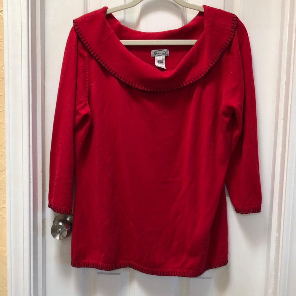 Western style sweater with detailed trim